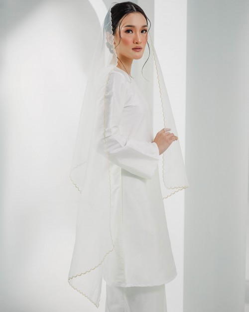 ORGANDY SULAM VEIL IN OFF WHITE